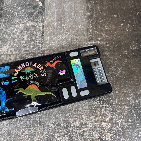 Dinosaur Hot Focus Retro Pencil Case Box Multi Compartment\ Calculator - Picture 3 of 11